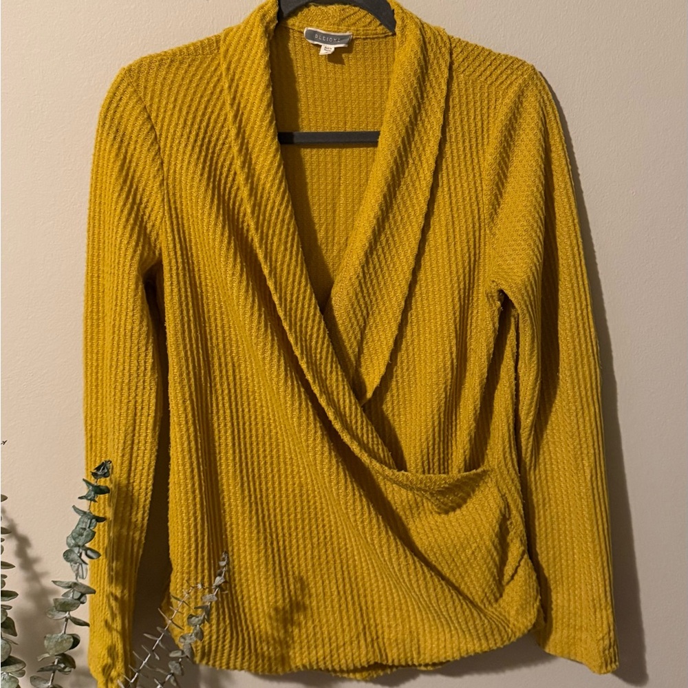 Cozy Yellow Ribbed Women's Sweater